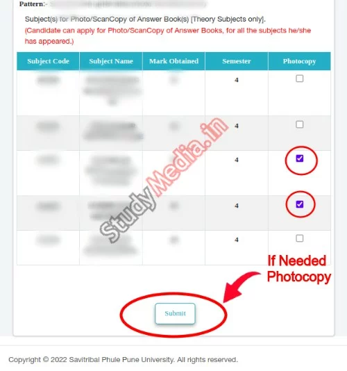 Checkbox Choose for Photocopy in Dashboard