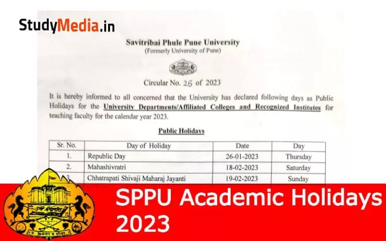 SPPU Academic Holidays 2023