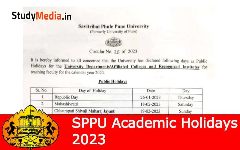 SPPU Academic Holidays 2023 